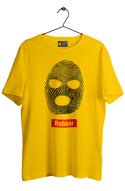 Футболка чоловіча з принтом "Відбиток Робер". Балаклава, відбиток, обличчя. 2070702
