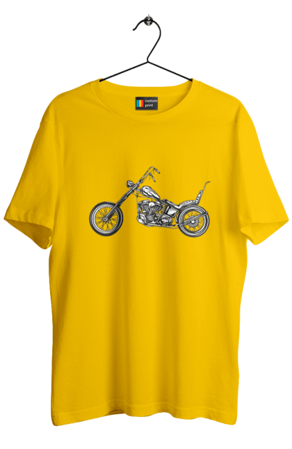 Футболка чоловіча з принтом "Мотобайк". Вінтаж, мото, ретро. 2070702