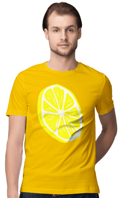 Футболка чоловіча з принтом "Лимон". Великий, лимон, яскравий. 2070702