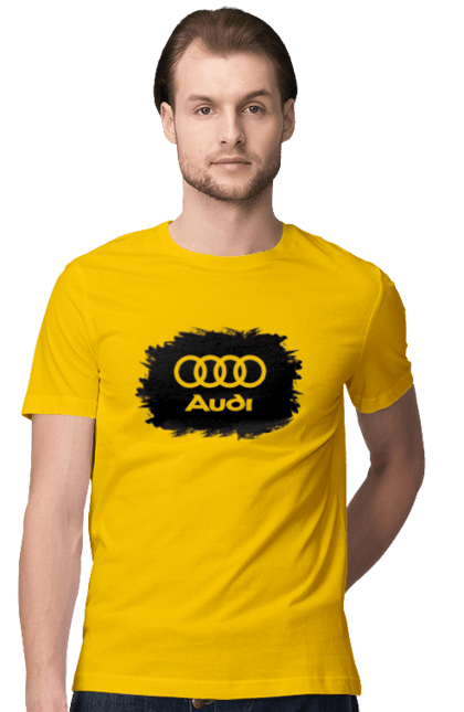 Men`s t-shirt with prints Audi black ravines. Audi, cars. 2070702