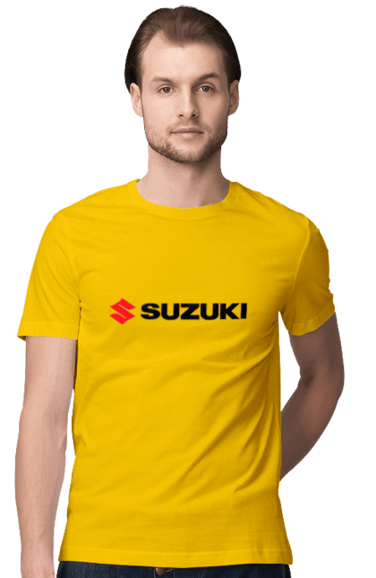 Men`s t-shirt with prints Suzuki logo. Auto, logo, machine, suzuki. 2070702