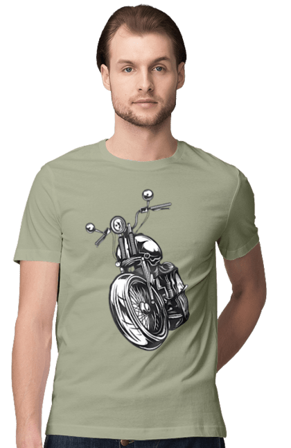 Футболка чоловіча з принтом "мотоцикл". Байк, вінтаж, мото, ретро. 2070702