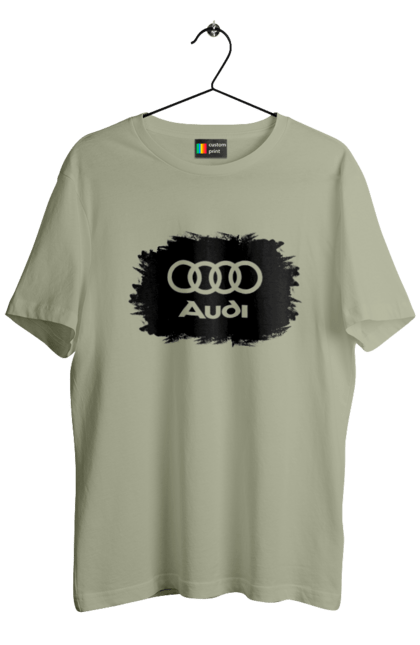 Men`s t-shirt with prints Audi black ravines. Audi, cars. 2070702