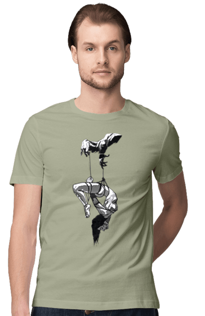 Футболка чоловіча з принтом "Підвішування". Бдсм. 2070702