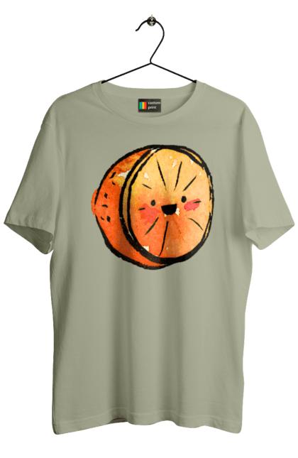 Футболка чоловіча з принтом "Милий апельсин". Апельсин, літо, любий, смайлик. 2070702