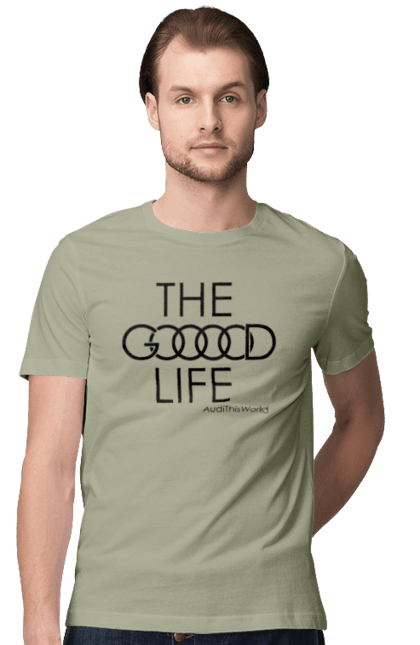 Men`s t-shirt with prints Audi. Good life. Audi, cars. 2070702