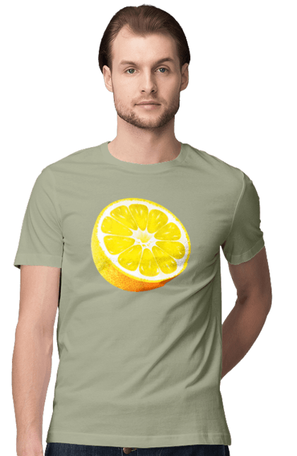 Футболка чоловіча з принтом "Половина лимона". Лимон, літо, свіжість. 2070702
