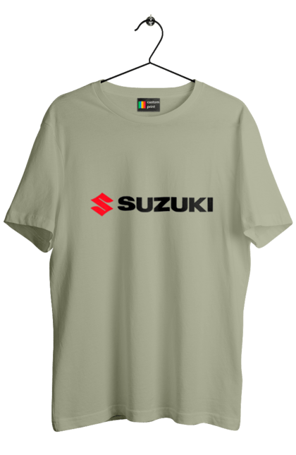 Men`s t-shirt with prints Suzuki logo. Auto, logo, machine, suzuki. 2070702