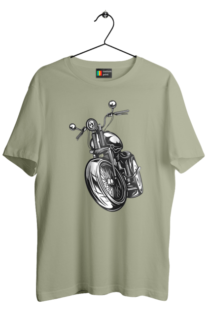 Футболка чоловіча з принтом "мотоцикл". Байк, вінтаж, мото, ретро. 2070702
