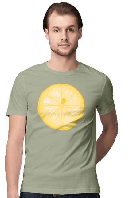 Футболка чоловіча з принтом "Круглий лимон". Лето, лимон. 2070702