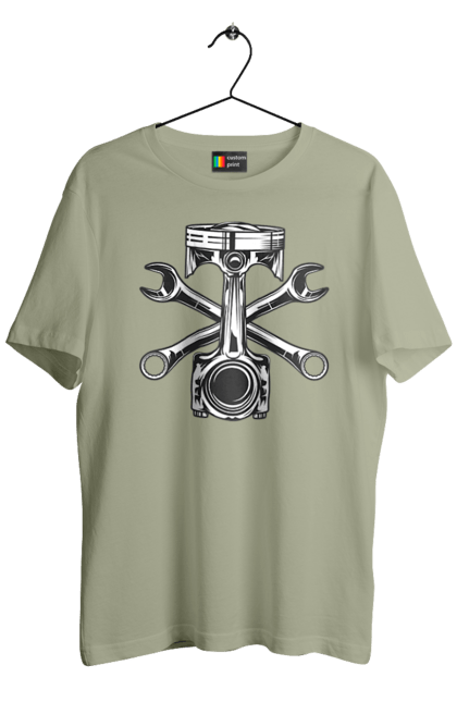 Футболка чоловіча з принтом "Мото запчастини". Вінтаж, запчастини, мото, ретро. 2070702