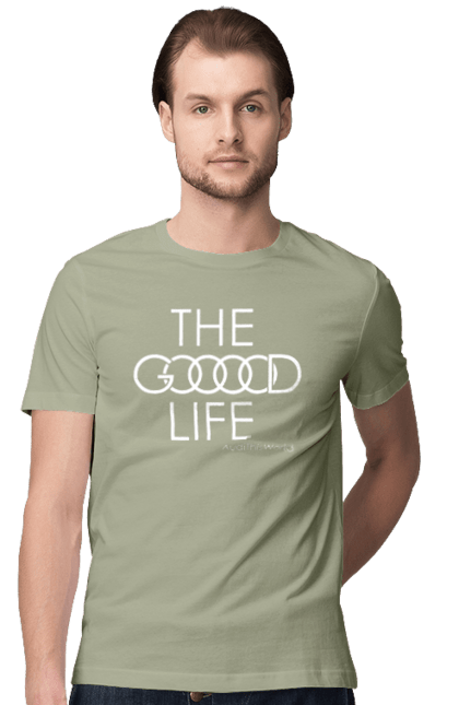 Men`s t-shirt with prints Audi. Good life. Audi, cars. 2070702