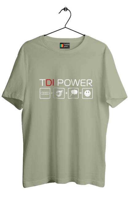 Men`s t-shirt with prints TDI Power Audi. Audi, cars. 2070702