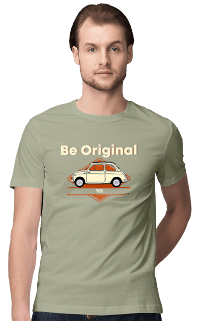 Men`s t-shirt with prints Fiat 500. Auto, fiat, machine. 2070702