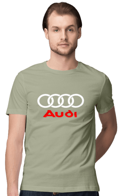 Men`s t-shirt with prints Audi Logotype. Audi, cars. 2070702