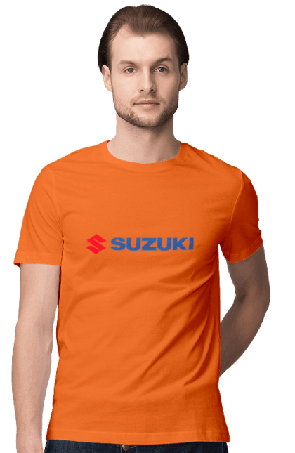 Men`s t-shirt with prints Suzuki 3 Redblue. Auto, logo, suzuki. 2070702