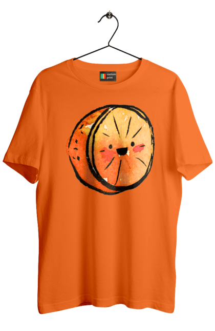 Футболка чоловіча з принтом "Милий апельсин". Апельсин, літо, любий, смайлик. 2070702