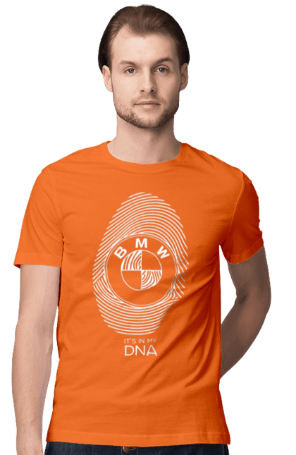 Футболка мужская с принтом БМВ отпечаток. Бмв, машины, отпечаток. 2070702