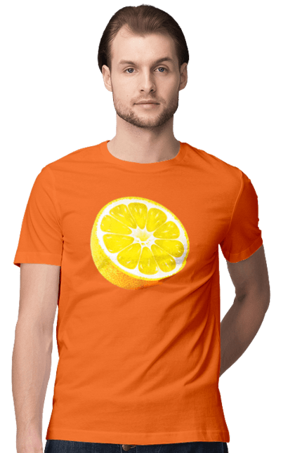 Футболка чоловіча з принтом "Половина лимона". Лимон, літо, свіжість. 2070702
