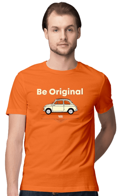 Men`s t-shirt with prints Fiat 500. Auto, fiat, machine. 2070702