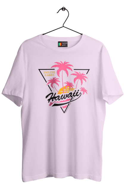 Футболка чоловіча з принтом "Гаваї". Гаваї, пальми, сонце. 2070702