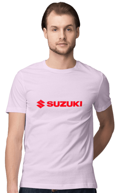 Men`s t-shirt with prints Suzuki 3 Red. Auto, logo, machine, suzuki. 2070702