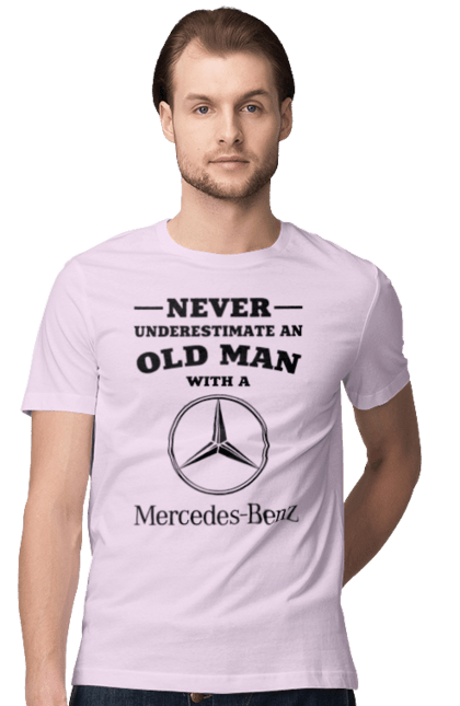 Футболка чоловіча з принтом "Never underestimate". Машини, мерседес. 2070702