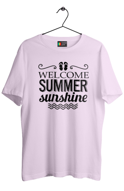 Футболка чоловіча з принтом "Привіт літні заходи". Вьетнамки, літо, сонце. 2070702