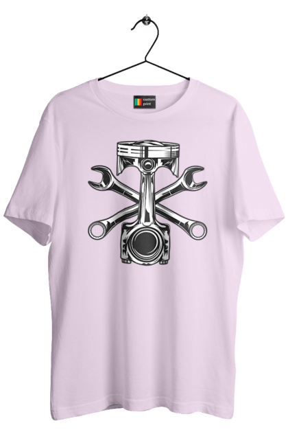 Футболка чоловіча з принтом "Мото запчастини". Вінтаж, запчастини, мото, ретро. 2070702