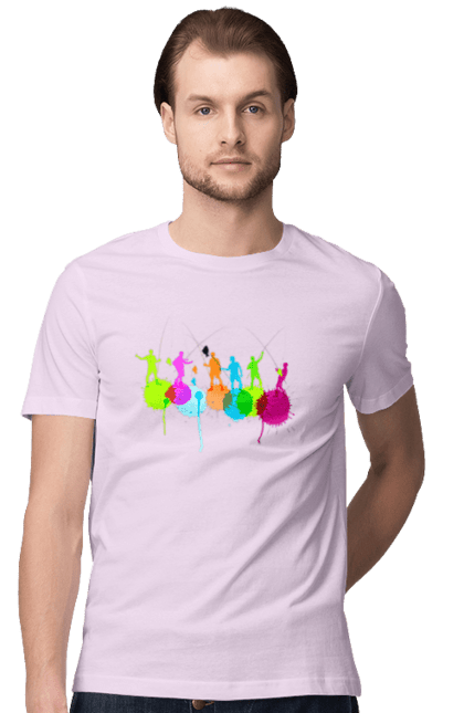 Футболка чоловіча з принтом "Яскрава рибалка". Вудки, рибалка, рибалки. 2070702