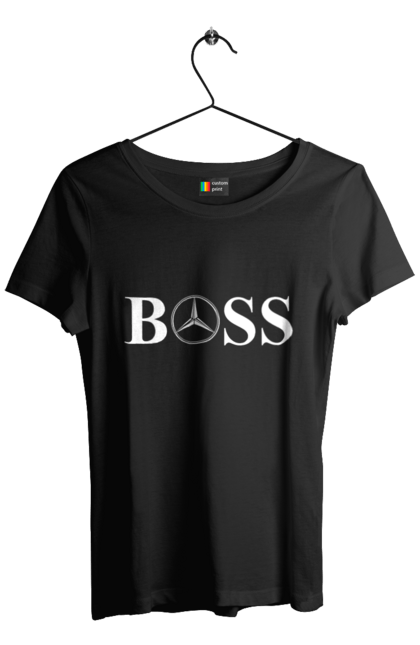 Women`s t-shirt with prints the boss of mercedes. Boss, cars, mercedes. 2070702