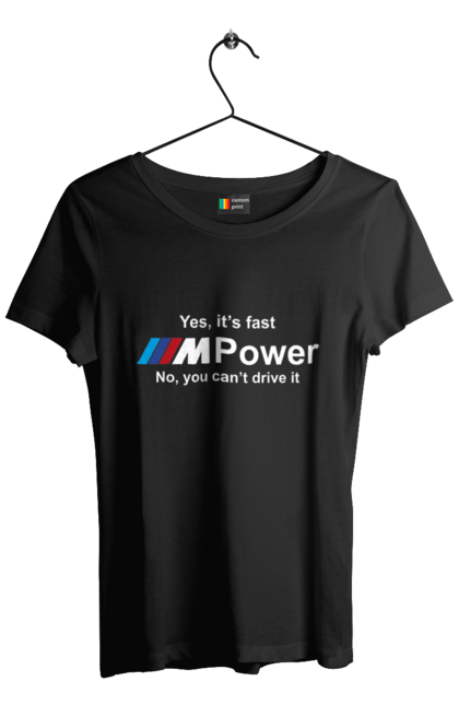 Футболка жіноча з принтом "M power white BMW". Бмв, м серія. 2070702