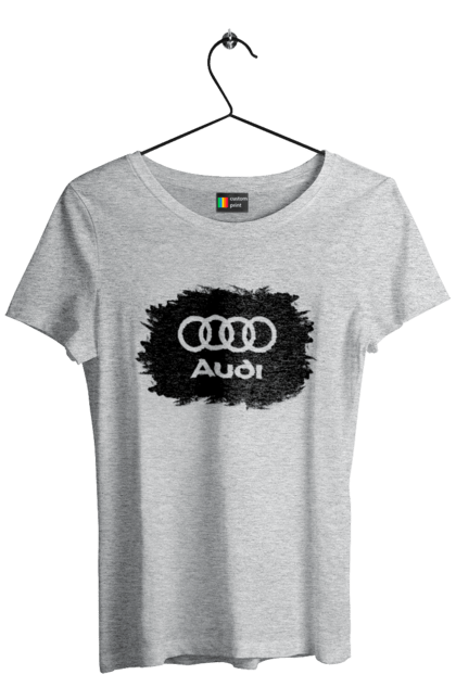 Women`s t-shirt with prints Audi black ravines. Audi, cars. 2070702