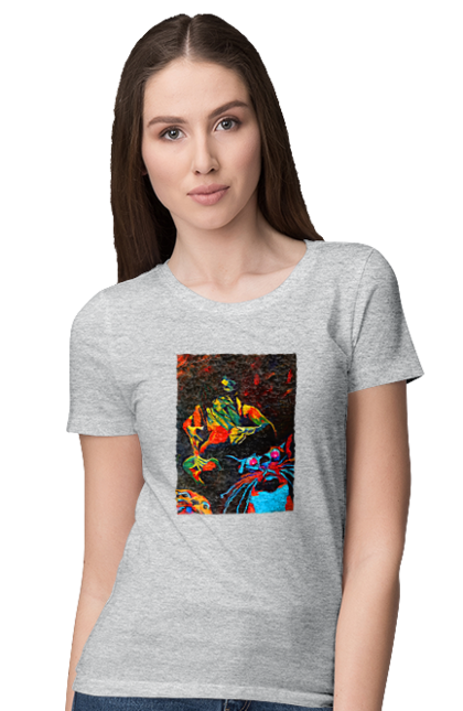 Футболка жіноча з принтом "Секс коти". Картина, коти, секс. 2070702