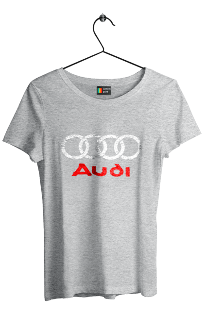 Women`s t-shirt with prints Audi Logotype. Audi, cars. 2070702