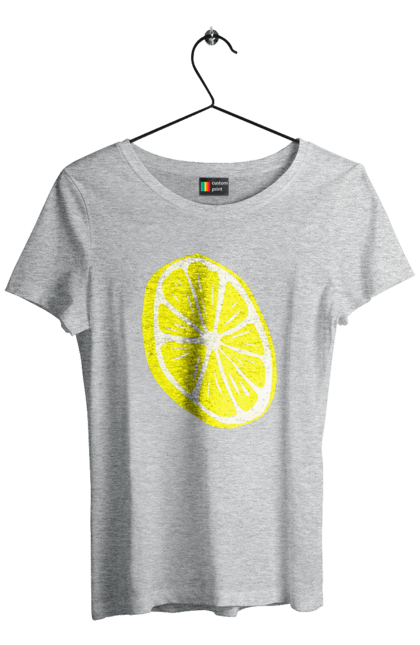 Футболка жіноча з принтом "Лимон". Великий, лимон, яскравий. 2070702