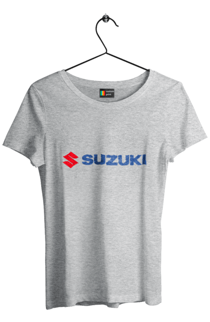 Women`s t-shirt with prints Suzuki 3 Redblue. Auto, logo, suzuki. 2070702