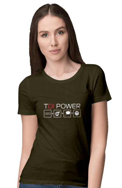 Women`s t-shirt with prints TDI Power Audi. Audi, cars. 2070702