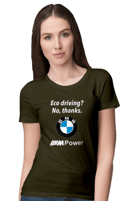 Women`s t-shirt with prints Mpower3 Wh. Bmw, cars, electric truck. 2070702