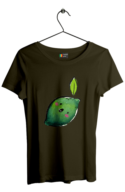 Футболка жіноча з принтом "Любий лайм". Лайм, літо, любий, посмішка. 2070702