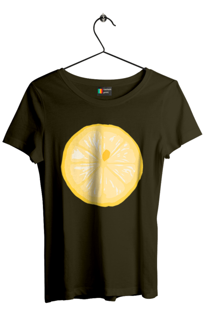 Футболка жіноча з принтом "Круглий лимон". Лето, лимон. 2070702