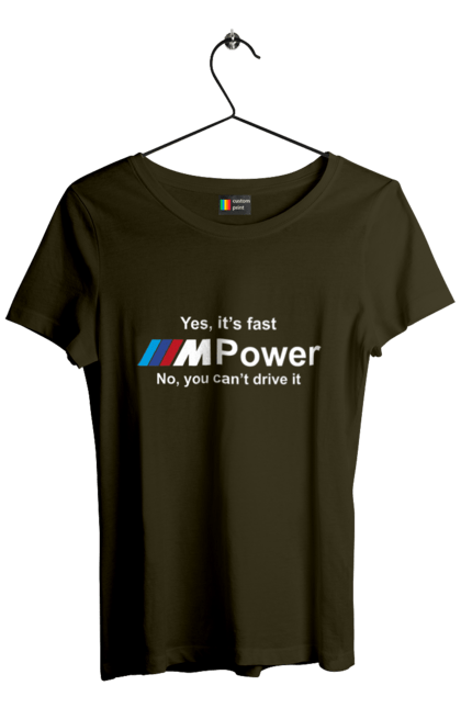 Women`s t-shirt with prints M power white BMW. Bmw, m series. 2070702