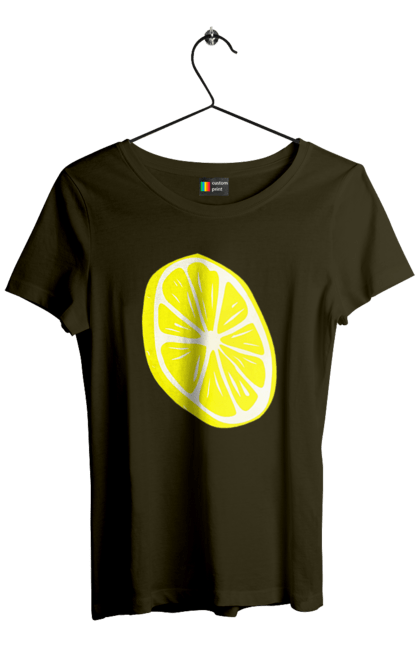 Футболка жіноча з принтом "Лимон". Великий, лимон, яскравий. 2070702