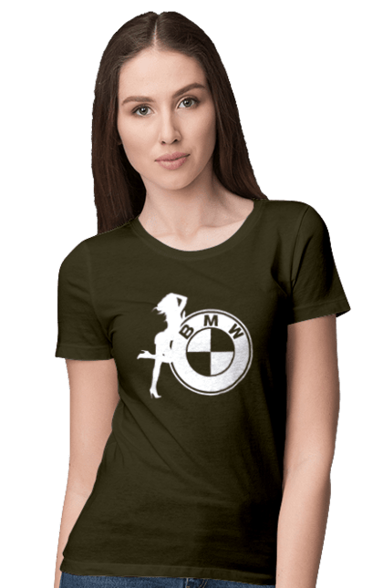 Футболка жіноча з принтом "Bmw Girl". Бмв, машини. 2070702