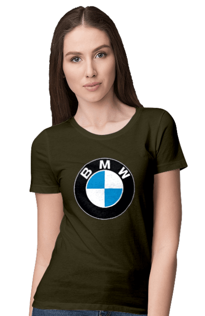 Футболка жіноча з принтом "Bmw Logo". Бмв, машини. 2070702