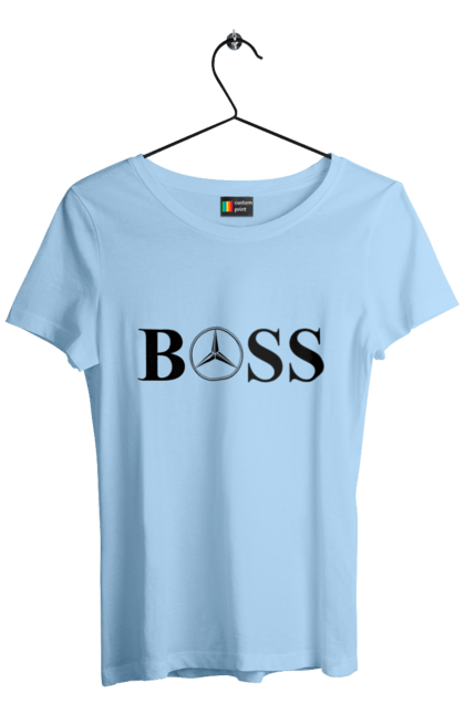 Футболка жіноча з принтом "бос Мерседес". Бос, машини, мерседес. 2070702