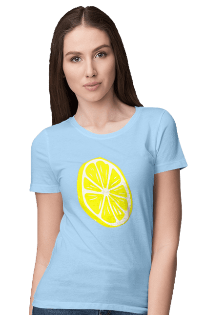 Футболка жіноча з принтом "Лимон". Великий, лимон, яскравий. 2070702