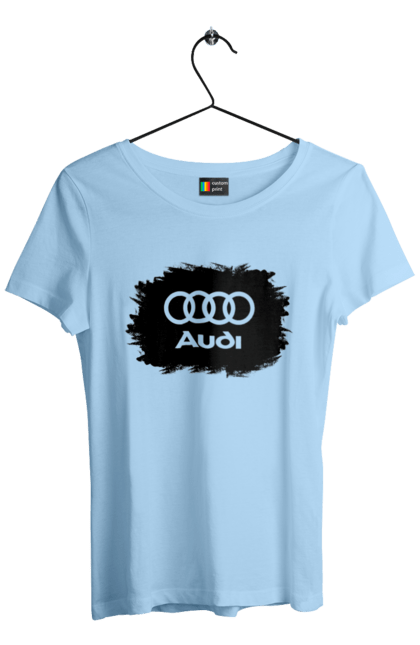 Women`s t-shirt with prints Audi black ravines. Audi, cars. 2070702