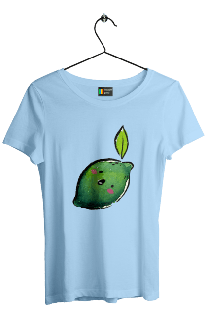 Футболка жіноча з принтом "Любий лайм". Лайм, літо, любий, посмішка. 2070702