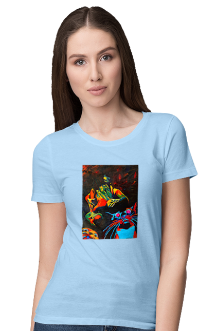 Футболка жіноча з принтом "Секс коти". Картина, коти, секс. 2070702